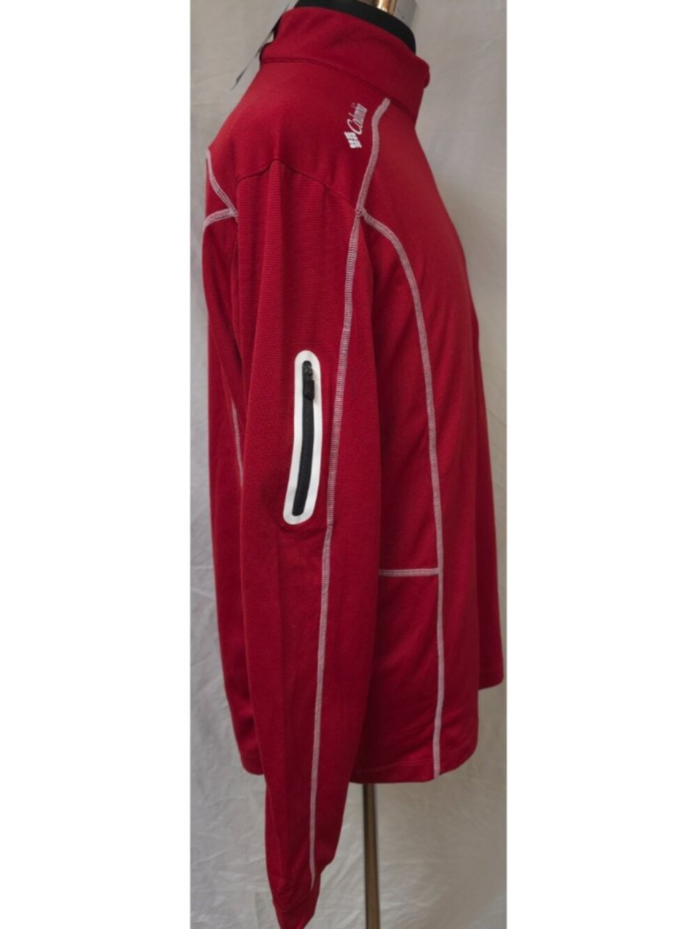 Columbia Golf Shotgun Omni Wick Mens LG Red LS 1/4 Zip Stevens Institute Shirt - Picture 7 of 15